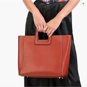 STAUD Shirley Leather Tote in Cognac